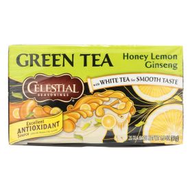 Celestial Seasonings Green Tea Honey Lemon Ginseng With White Tea - 20 Tea Bags - Case Of 6 Celestial Seasonings Green Tea Honey Lemon Ginseng With White Tea - 20 Tea Bags - Case Of 6